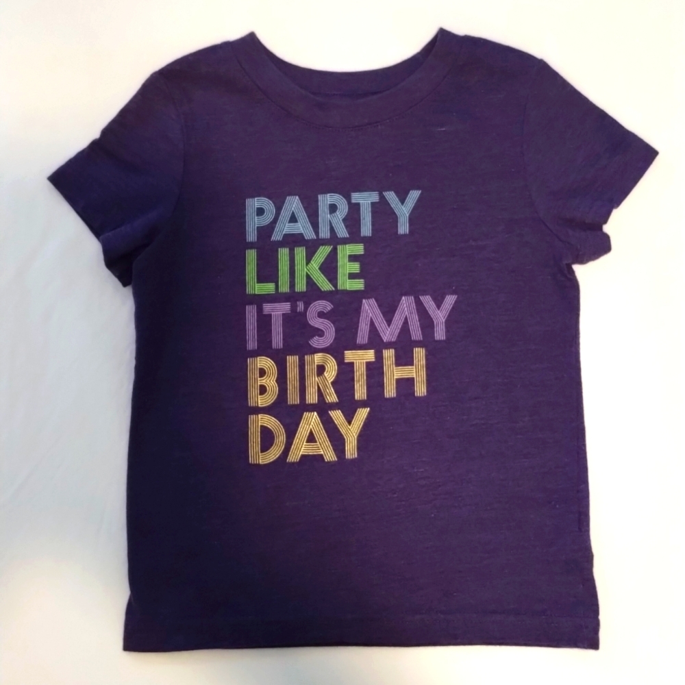Cat & Jack girls Birthday t-shirt, purple 2T tee
